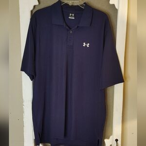 Under Armour Men's Dark Blue Polo Shirt Size L Golf Activewear